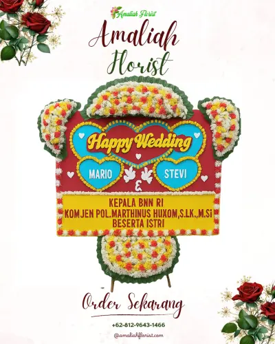 Karangan Papan Bunga Pernikahan di Gampingan
